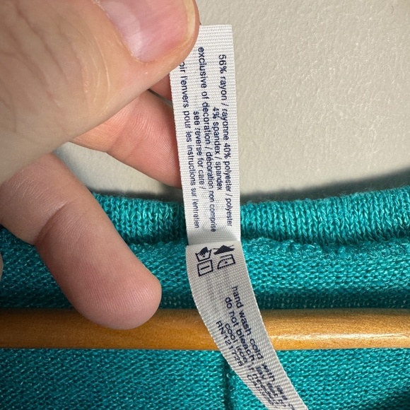 Aeropostale Women's Semi-Sheer Short Sleeve Knit‎ Lightweight Sweater Tee Teal S - Picture 5 of 11